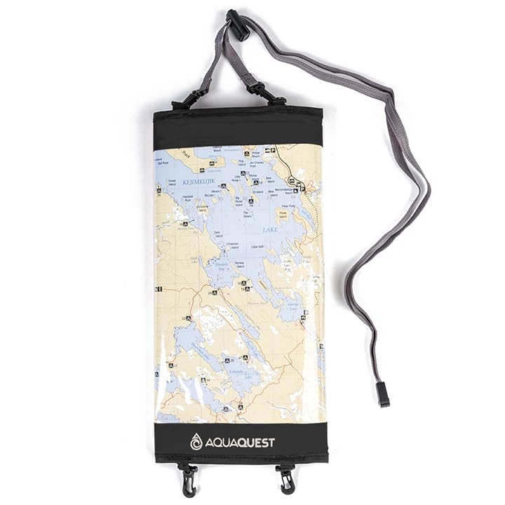 AquaQuest Trail Map Case - 100% Waterproof Document Dry Bag Holder with Clear Window & Lanyard (Black) - Image 2